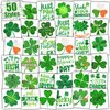 Partywind Glitter St Patrick's Day Temporary Tattoos, Shamrock Tattoos for Saint Patrick's Day Decorations, Irish Clover Accessories for Green Day Party Supplies, Kids Goodie Bag Stuffers
