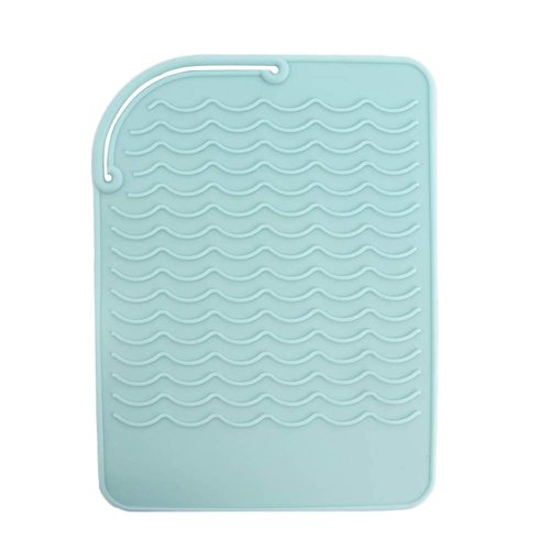Vctitil Silicone Heat Resistant Mat Hair Curling Pads for Curling Irons, Hair Straightener, Flat Irons, 8.6" x 6.3",Non-slip, Insulation(green)
