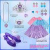 Princess Dress Up Toys & Makeup Jewelry Set, Baby Princess Shoes Costumes Set incl Color Skirts, Shoes, Crowns, Accessories,Toddler Girls Christmas Party Role Play Birthday Gifts for 3-6 Year old Girl