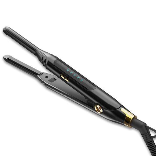 Ficzcfy Small Flat Irons for Short Hair,Pro 3/10'' Pencil Flat Iron with LED Display,Pixie Cut and Bangs,Mini Hair Straightener for Edges with Adjustable Temperature,Auto Shut Off