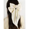 3 Pcs Silky Satin Hair Bows,Red White Black Hair Clips for Women Ponytail Holder Accessories