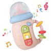 Baby Musical Toy 18M+ Cute Baby Bottle Light Up Music Baby Toys Early Learning Educational Infant Toys Baby Girl Boys Birthday Gift Toy for 2 3 Years Old (Pink)