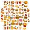 Konsait Food Temporary Tattoos for Kids, Ice Cream Hamburger French Fries Donuts Fake Waterproof Tattoo Stickers for Children Girls Boys Birthday Party Summer Party Cosplay Supplies