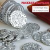 Metal Pirate Coins, Prefdo 35PCS Silver Treasure Coin Set Spanish Doubloon Replicas Fantasy Metal Coins Pirate Gold Coins for Board Games Tokens Pirate Party Cosplay, 1.18in