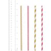Comfy Package, [200 Pack] Hot Pink & Gold Paper Drinking Straws 100% Biodegradable Multi-Pattern Party Straws