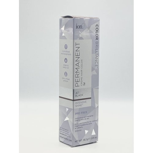 Ion 1V Jet Black Permanent Creme Hair Color 1V Jet Black