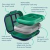 Bentgo Kids Chill Leak-Proof Lunch Box - Included Reusable Ice Pack Keeps Food Cold; 4-Compartment Bento Lunch Container; Microwave/Dishwasher Safe; 2 Year Manufacturer's Warranty (Green/Navy)