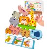 Maaacute Montessori Toys for 1 2 3 4 Year Old Boys Girls, Toddler Toys Age 2-4, 10 Pack Wooden Animal Blocks Sorting & Stacking Education Toddler Puzzles Toys,1 2 3 4 Year Old Girl Boy Birthday Gifts