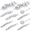 Janinka Rhinestone Hair Accessories for Wedding: Bridal Hair Pins, Crystal Bobby Pins, Silver Hairpin Barrettes, and Elegant Leaf Flower Accents for Women and Girls