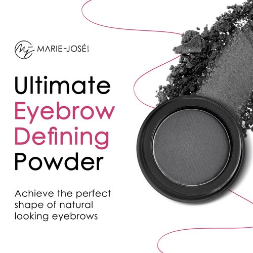 Marie-José & Co Soft Black Eyebrow Powder, Compact Eyebrow Kit for Women, Easy to Apply Eyebrow Makeup, Eyebrow Cake Powder with A Soft Finish for Naturally-Looking Brows All Day