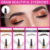 Eyebrow Pencil with 4 Micro-Fork Tip Precision Application Waterproof Smudge-Proof 24H Long-Lasting & Easy Glam Look Eyebrow Pen - 4# Black