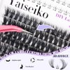 Fluffy Lash Clusters with Bottom Lashes 12-25mm Thick Cluster Eyelash Extensions 294Pcs Wispy Individual Lashes with Lower Eyelash Clusters 100D Plant Fibers Lashes Clusters DIY at Home, by Yaiseiko