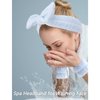 VELSCRUN 5 Pcs Blue Puffy Sponge Spa Headband Bow Tie Hair Band Hair Clips Wristband Set, Spa Headbands for Wash Face, Makeup Headband, Facial Skincare Headbands Women Girls Hair Accessories Gifts