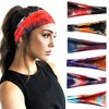 FULZTEY Headbands For Women Fashion Tie Dye Hairband Boho Headwraps Wide Hair Bands Soft Bandanas Trendy Head Scarf Elastic Yoga Workout Sweat Band Non Slip Turban Cute Hair Accessories 6 Pack