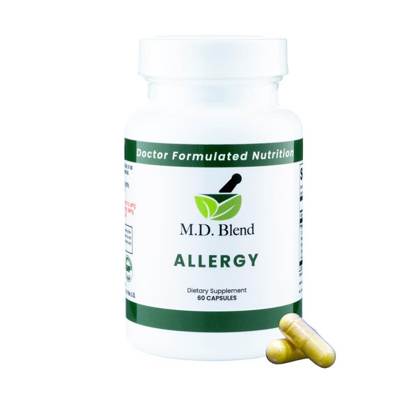 M.D. Blend Allergy - Comprehensive Support for Seasonal Allergies & Respiratory Wellness - Natural Ingredients - Quercetin, Nettle Root, Bromelain, N-Acetyl L-Cysteine - 60 Capsules