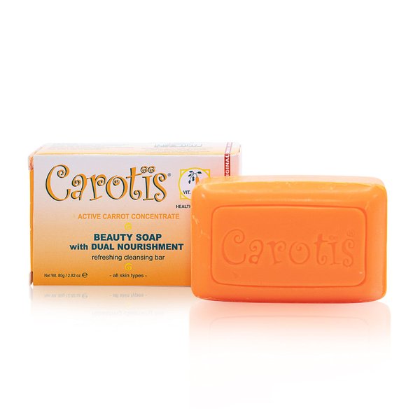 CAROTÏS Beauty Soap 80gr - Formulated to Clean and Refresh Skin, with Carrot Oil, Glycerin, Beta Carotene, Vitamin A, and Olive Oil
