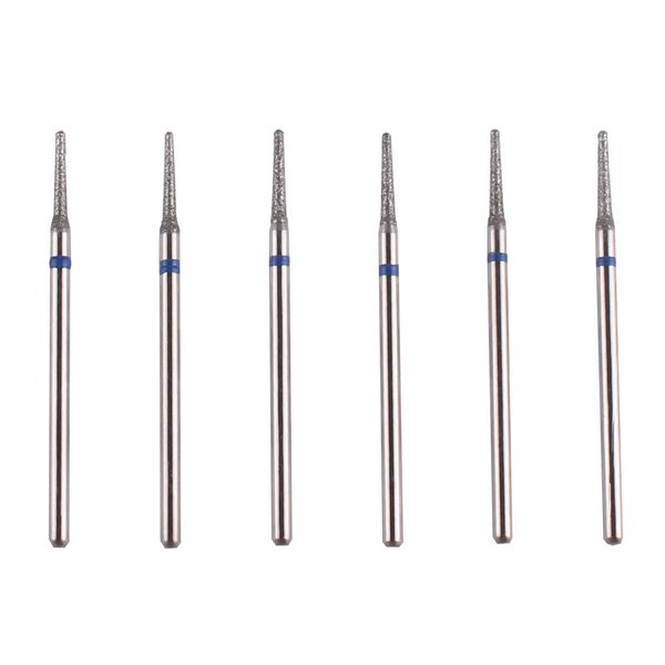 MZCMSL 6pcs Needle Shaped Cuticle Drill Bits for Manicure Under Nail, 3/32 shank Diamond Nail Bit