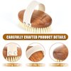 SAMEBUTECO Body Brush Acacia Wood with Boar Bristles,Wet Brush and Dry Brush Bath Brush for Skin Exfoliation,Lymphatic Drainage and Blood Circulation Improvement