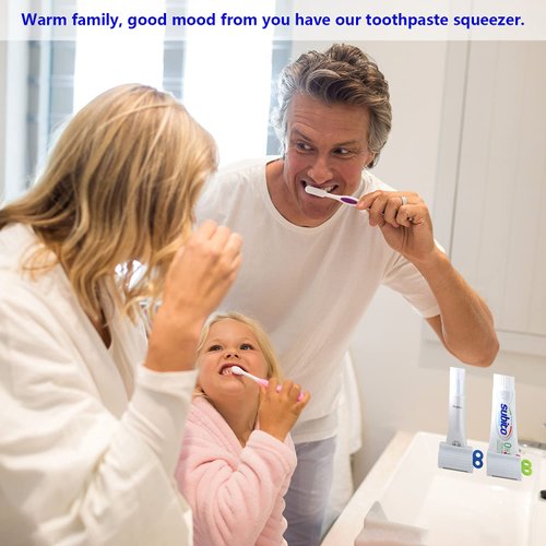 Toothpaste Tube Squeezer Dispenser Multifunctional Tube Holder Rotate Plastic Squeezer Rollers Tube Manual Extruder Clip Seat Bathroom Toothpaste Rack for Facial Cleanser Cosmetics Oily Extruder