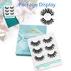 GOO GOO 3D Mink Eyelashes, False Eyelashes 20mm Middle Long Crossed Cluster 1 Style 3 Pairs/set Natural Hand Made Strips Fake Eyelashes Fluffy Full Real Siberian Mink Lashes
