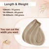 Hetto Blonde Weft Extensions Sew in Human Hair 20 Inch Weft Hair Extensions Real Human Hair Ash Blonde Highlighted Sew in Weft Human Weaving Hair Extensions 100g