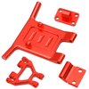 ShareGoo Aluminum Alloy Front Bumper & Rear Wing Compatible with WLtoys 144001 144010 124016 124017 124018 124019 RC Car Upgrade Parts (Red)