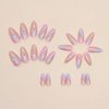 RikView Pink Press on Nails Medium Fake Nails with Flowers Design Almond Nails Glossy Full Cover Nails