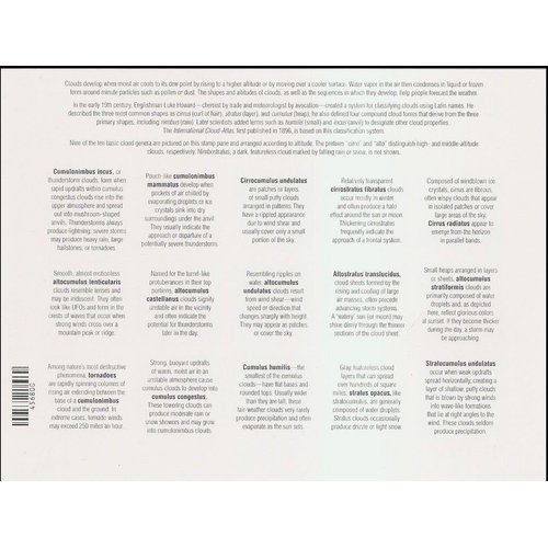 Cloudscapes, Full Pane of 15 x 37-Cent Postage Stamps, USA 2004, Scott 3878