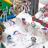 JellyArch 50 Pcs Christmas Holiday Character Christmas Bendable Figures Snowman Bendable for Christmas Party Favors Prizes Goodie Bag Winter Stocking Stuffers, 4 Assorted Styles