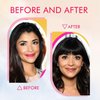 ELEFOCUS Clip in Bangs Real Human Hair Burgundy 100% Human Hair French Bangs Fake Bangs Hair Clip on bangs for women Fringe with Temples Hairpieces Curved Bangs for Daily Wear