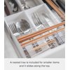 YAMAZAKI Home Tower Expandable Cutlery Drawer Organizer - Kitchen Silverware Utensil Storage Tray - Expandable Ii - Abs Plastic