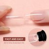 GAOY Poly Nail Extension Gel Kit of 4 Colors with Top Coat Base Coat Dual Forms and Tools Gel Nail Enhancement All-in-One Nail Builder Gel French Manicure Kit