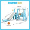 Toddlers Slide and Swing Set 4 in 1 Kids Freestanding Climber Slide Playset for Boys Girls with Basketball Hoop Extra Long Slide Easy Set Up Baby Playset