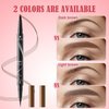 DEFSAP Microblading Eyebrow Pen Eyebrow Pencil Magical 2-in-1 Dual-Ended Eye Brow Pencils for Women with 4-Fork-Tip & Single Tip and Double-Ended Eyebrow Brush Last All-Day (Dark Brown)