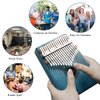 FLSEPAMB Kalimba 17 Key Thumb Piano with Mahogany Wood Portable Mbira Finger Piano Gifts for Kids and Piano Beginners Professional (Blue)