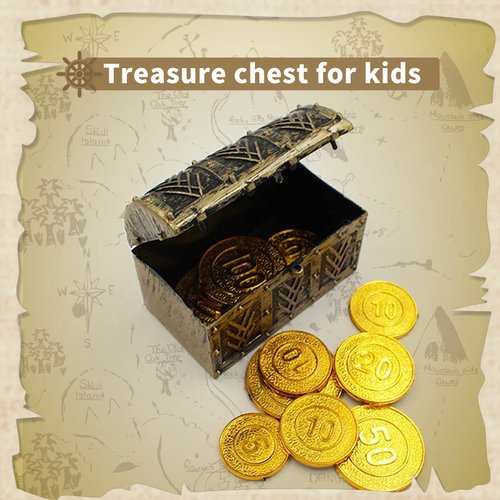 YEYILILINHONG 8 Pcs Miniature Pirate Treasure Chests Box, Mini Vintage Pirate Jewelry Storage Box, Party Supplies Decor Store Gold Coins Gems, Plastic Kids Pirate Treasure Chest Toy