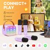 YLL Mini Karaoke Machine for Kids Adults: Portable Loud Speaker with 4 Wireless Microphones - Christmas Birthday Party Gifts for Girls 3,4,5,6,7,8+ Year Old Toys(Purple)