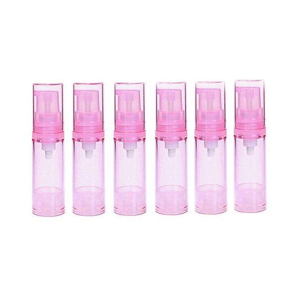 erioctry 5ML Airless Pump Bottle-Empty Refillable Airless Vacuum Pump Cream Lotion Bottle Travel Bottles Toiletries Liquid Container for Cosmetic Make-up Pack of 6 (Pink)