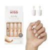 KISS Salon Acrylic Natural Press On Nails, Nail glue included, 'Rare', Nude, Short Size, Squoval Shape, Includes 28 Nails, 2g Glue, 1 Manicure Stick, 1 Mini File
