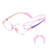 JM Kids Blue Light Glasses, Computer Gaming Grasses for Girls Boys Age 3-10, Anti Blue Ray TR90 Eyeglasses Pink Round Style