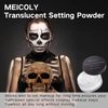 MEICOLY Talc-Free Setting Powder with Sifter,Long Lasting Loose Face Powder,Translucent Powder Colorset Powder,Matte Finishing White Face Paint Setting Powder for Halloween SFX Makeup,Oil Control