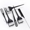 Hair Colouring Tool Set - Wide Hair Colouring Brush with Soft bristles and Double Row Design. Mini Hair Colour Cream Stirrer, Pointed Tail Comb. (Black, Black + White Bristles Set B)…