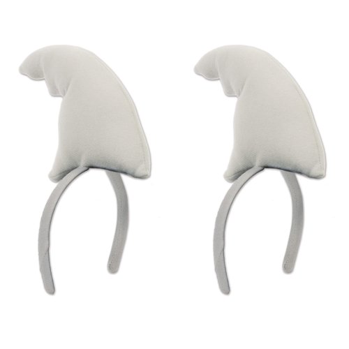 Beistle 2 Piece Plush Fabric Shark Fin Headbands Under The Sea Party Supplies, Gray, one size