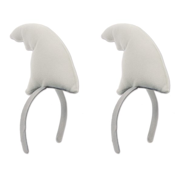 Beistle 2 Piece Plush Fabric Shark Fin Headbands Under The Sea Party Supplies, Gray, one size