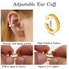 BESTEEL 66 Pcs Ear Cuff Earrings for Women Non Piercing, Hypoallergenic Fake Earrings, Silver Clip on Cartilage Earrings for Sensitive Ears, Gold Ear Wrap Earrings for Helix Cartilage, Cross X Double Line Cat Claw Cz Pearl Star Butterfly Ear Cuffs Non Pie