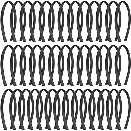 Duufin 40 Pieces Satin Headbands Black Thin Headband Satin Coverd Plain Headband 1cm Craft DIY Headband Black Satin Hair Headbands for Girls and Women