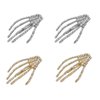 4Pcs Skeleton Hand Hair Clips Crystal Skeleton Hair Clips Punk Horror Halloween Hair Clips for Women Halloween Alligator Hair Clips Halloween Hair Accessories for Women Skeleton Accessories