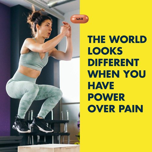 Advil Coated Caplets Pain Reliever and Fever Reducer, Ibuprofen 200mg, 100 Count, Fast-Acting Formula for Headache Relief, Toothache Pain Relief and Arthritis Pain Relief