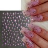 8Sheets Star Nail Art Stickers for Gel Nails 3D Self-Adhesive Nail Supplies Glitter Star Nail Sticker with Nail Design Shiny Gold Silver Stars French Tip Nail Stickers for Women Nail Art Decorations