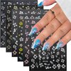 BMKKOT Hibiscus Flower Nail Stickers for Nail Art White Pink Elegant Floral Nail Decals 3D Self Adhesive Nail Art Design Spring Summer Flower Petal Nail Supplies Pegatinas Para Uñas Stickers for Women